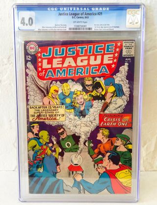 Justice League Of America 21 Cgc 4.  0 First Silver Age Justice Society 1963