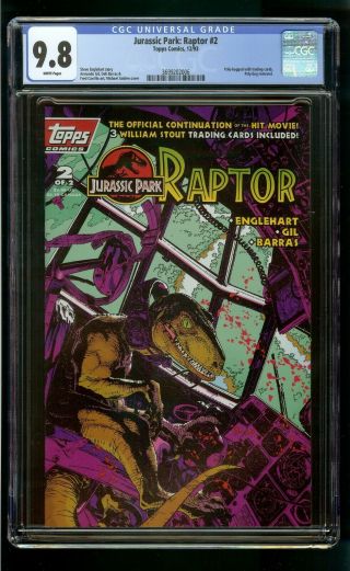 Jurassic Park: Raptor 2 (1993) Cgc 9.  8 Move Adaptation Topps Comics White Pages