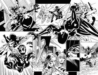 Catwoman 28 Page 18 - 19 Art By Pat Oliffe Splash Page