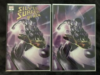 Silver Surfer Black 1 Clayton Crain Virgin Variant Set With Numbered Coas Nm,