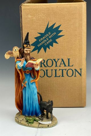 Retired Royal Doulton The Wizard Hn3732 Cold Cast Resin Sculpture Statue Box Bss