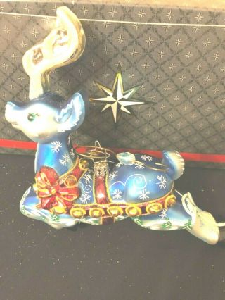 Radko Team Captain Blue Reindeer Ornament And Has Box 1010243