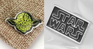 Star Wars Pin Set Of 2 Yoda And Star Wars May The Force Be With You Enamel