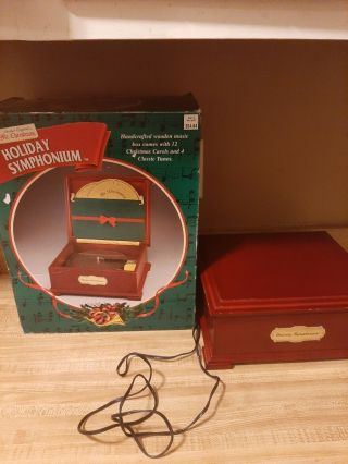 Mr.  Christmas Holiday Symphonium Wooden Music Box W/ 16 Discs