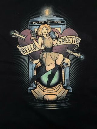 " Hello,  Sweetie " T - Shirt,  River Song,  Doctor Who,  Ladies Cut,  Large