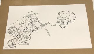 Geoff Darrow Shaolin Cowboy Inked Art Roughly 14x9