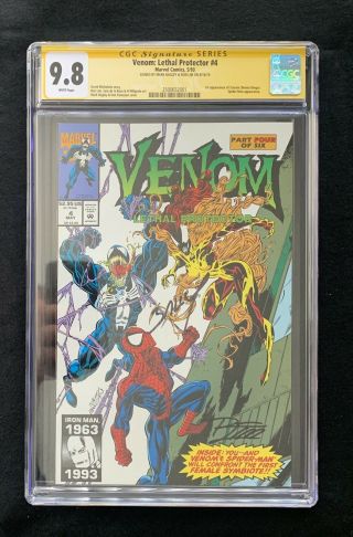 Venom: Lethal Protector 4 Cgc Ss 9.  8 Signed By Bagley And Lim 1st App Scream