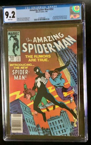 Spiderman 252 (9.  2 Cgc - White Pages) 1st Black Costume - Newsstand Variant