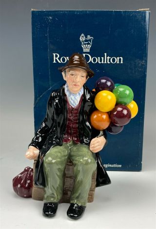 Retired Signed Royal Doulton The Balloon Man Hn1954 Porcelain Figurine W Box Bss