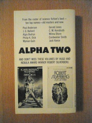 ALPHA 2,  edited by Robert Silverberg,  paperback of anthologies,  P.  K.  Dick etc. 3