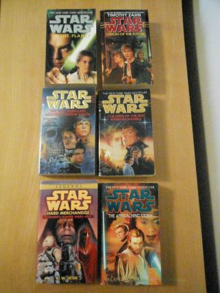 Star Wars Paperbacks,  6 Different,  Various Authors: Jeter/zahn/hambley/foster