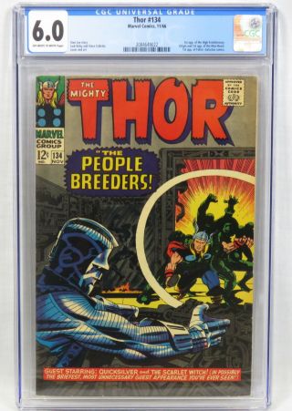 Marvel Comics Thor 134 Cgc 6.  0 1st High Evolutionary Man - Beast Fafnir Lee 1966