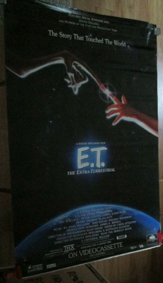 E.  T.  Special Edition 1996 Vhs Video Store Movie Poster 27x39.  5in Et 80s Alien