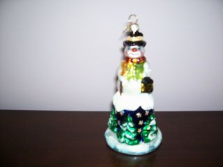 Christopher Radko Snowman Bell Christmas Ornament