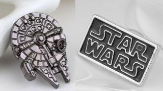 Star Wars Pin Set Of 2 Millennium Falcon Gun Metal Force Be With You Enamel