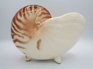 Stunning Fitz & Floyd Ceramic Nautilus Shell Vase / Planter Made In Japan 5 3/8 "