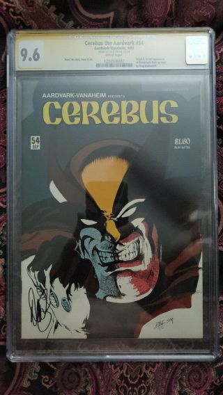 Cerebus The Aardvark 54 Cgc 9.  6 - 1st Full Wolveroach Signed By Dave Sim