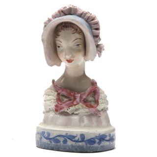 Vintage Victorian Cordey Figurine 6 " Bust - Bonnet 5013 Ceramic Porcelain