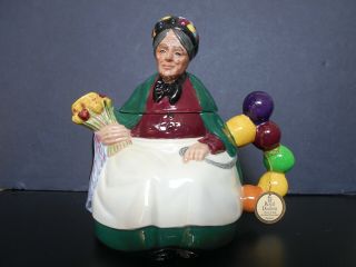 Royal Doulton Porcelain Teapot Lady Figure The Old Balloon Seller