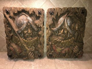 Mid Century Conquistador Spanish Style Wall Art 3d Faux Wood Homco 267
