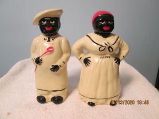 Vintage 7 " Salty And Peppy Shakers