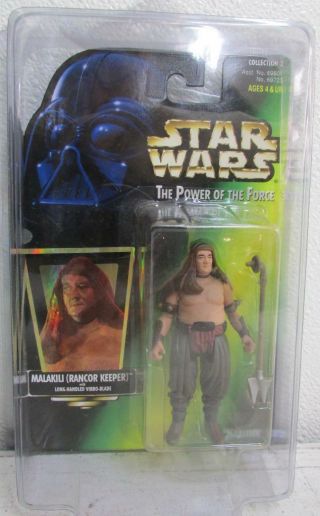 Kenner Hasbro Star Wars Power Of The Force Malakili Rancor Keeper Col 2 Holo Sw1