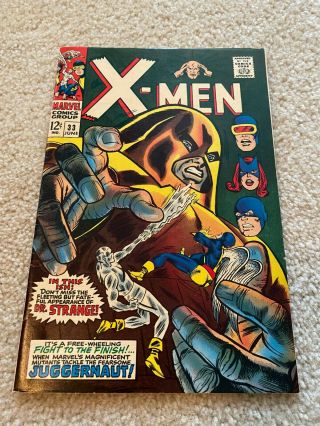 X - Men 33 Vf,  8.  5 Juggernaut Cyclops Angel Beast Iceman