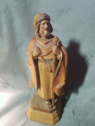 Vintage Anri? Hand Carved Wooden Figure Signed 7 " Tall
