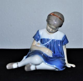 Royal Copenhagen B & G " Little Girl " & Doll Figurine 1526