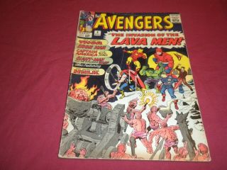 Ha1 Avengers 5 Marvel 1964 Silver Age 3.  5/4.  0 Comic Lava Men