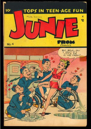 Junie Prom Comics 4 Good Girl Cover Teen Humor Comic 1948 Vg,