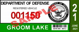 Official (?) " Area 51 Groom Lake Vehicle Pass " Sticker