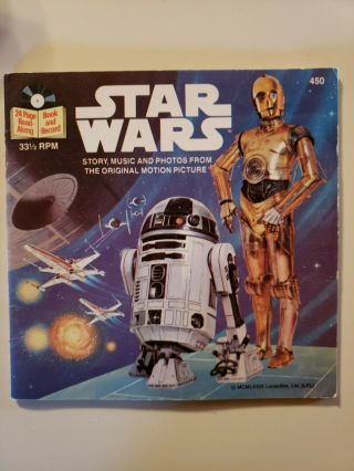 Vintage 1979 Star Wars 24 Page Read - Along Book And 33 1/3 Record 450