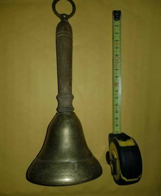 Handmade Antique Very Old Brass Handbell Bell Vintage School Bell