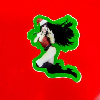 Elvira Christmas Vinyl Sticker Waterproof 3 " Classic Horror Mistress Of The Dark