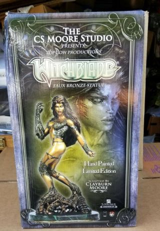 Cs Moore 12.  5 " Faux Bronze Witchblade Statue - Low 6/250 Signed Nib