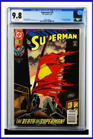 Superman 75 Cgc Graded 9.  8 Newsstand Edition Gatefold Back Cover Comic Book