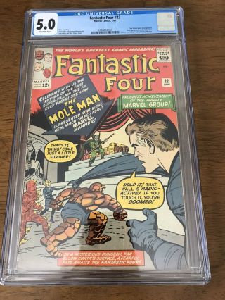 Fantastic Four 22 Cgc 5.  0 Silver Age Comic Book Marvel Stan Lee Kirby