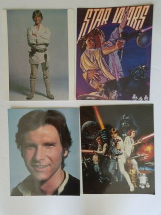 Vintage Star Wars Large Post Cards 4 Items