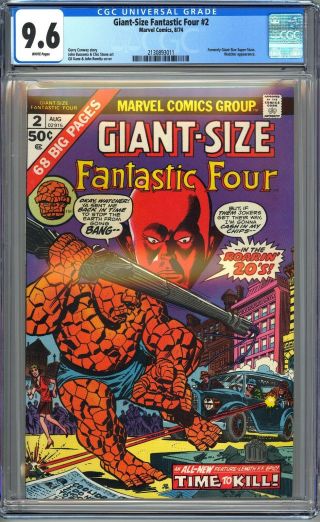 Giant Size Fantastic Four 2 - Cgc 9.  6 - Wp - Nm,  Gil Kane Romita Cover - 1974