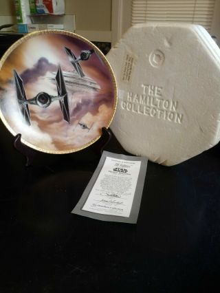 Hamilton Star Wars " Tie Fighters " Collectors Plate 1994 Space Vehicles