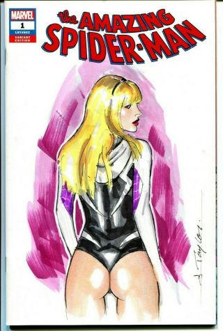 Spider Gwen Art Sketch Cover Variant Comic Book Spiderman Marvel Sexy 1