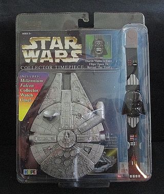 Nib Star Wars Collector Darth Vader Timepiece Watch & Millennium Falcon Case