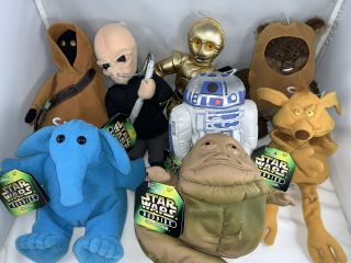 1997 Star Wars Buddies - Set Of 8 Kenner Bean Bag Plush Toys
