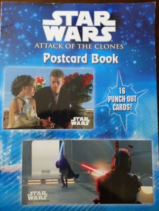 Star Wars Attack Of The Clones - Postcard Book,  Ship Schematics Punch - Out Book