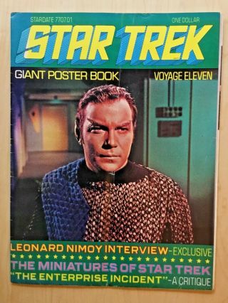 Vintage 1977 Star Trek Giant Poster Book Voyage Eleven Romulan Kirk Cover F/vf