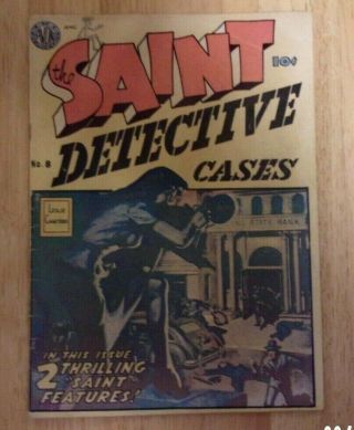 Saint Detective Cases 8 Solid Vg/fn 1950 Avon Painted Cover,  Newspaper Strips