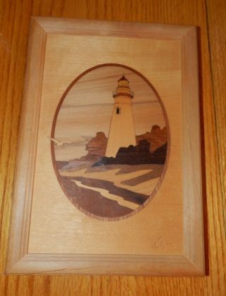 Marblehead,  Ohio Hudson River Inlay By Nelson W/ Certificate 9 3/4 " X 6 3/4 "