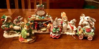My Blushing Bunnies Set Of 6 Christmas Themed Bunnies