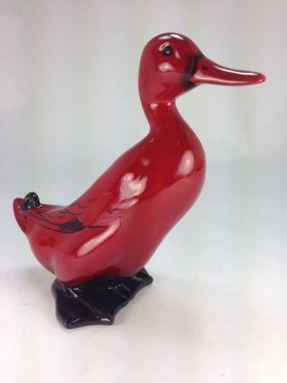 Vintage Royal Doulton Flambe Glaze Porcelain Figurine Standing Mallard Duck